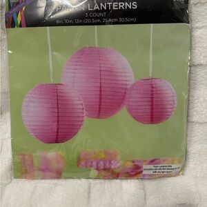 Pink Paper Lanterns Set